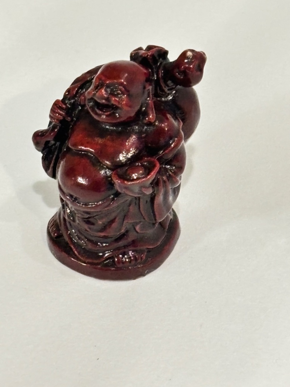Vintage The Laughing Buddha small resin figure traditional symbol of happiness
